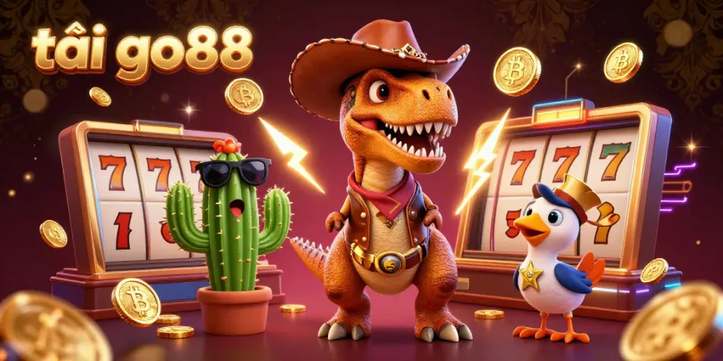 Engage in thrilling gaming action with tải go88 featuring dynamic characters and neon casino elements.