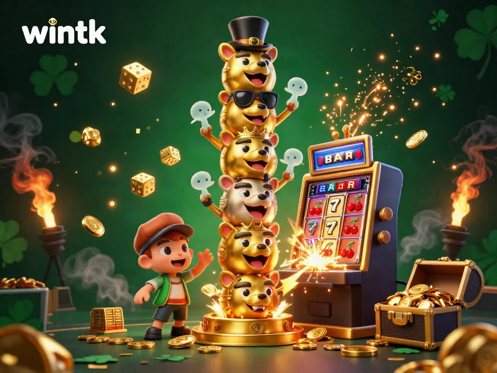 Unlock thrilling games at wintk with vibrant slot machine scenes bursting with excitement and golden rewards.