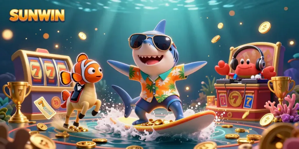 SUNWIN offers immersive gaming experiences with a vibrant underwater casino scene, perfectly reflecting excitement.