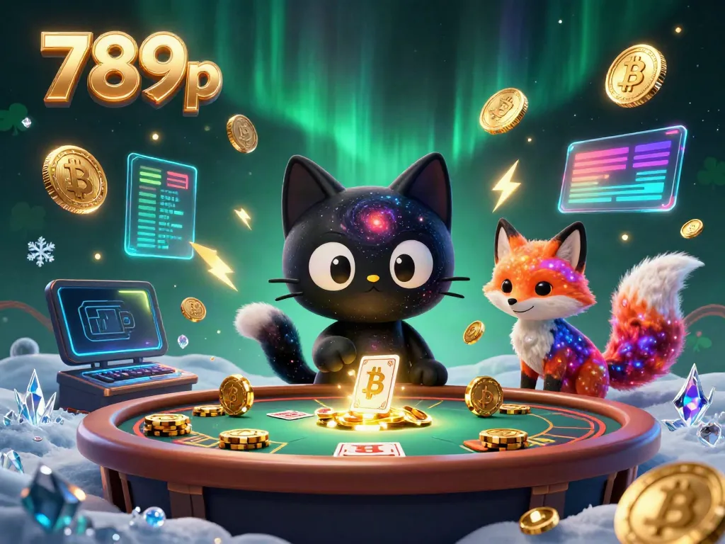 Engage in cosmic gambling with the vibrant 789p casino scene featuring a black hole cat and nebula fox.