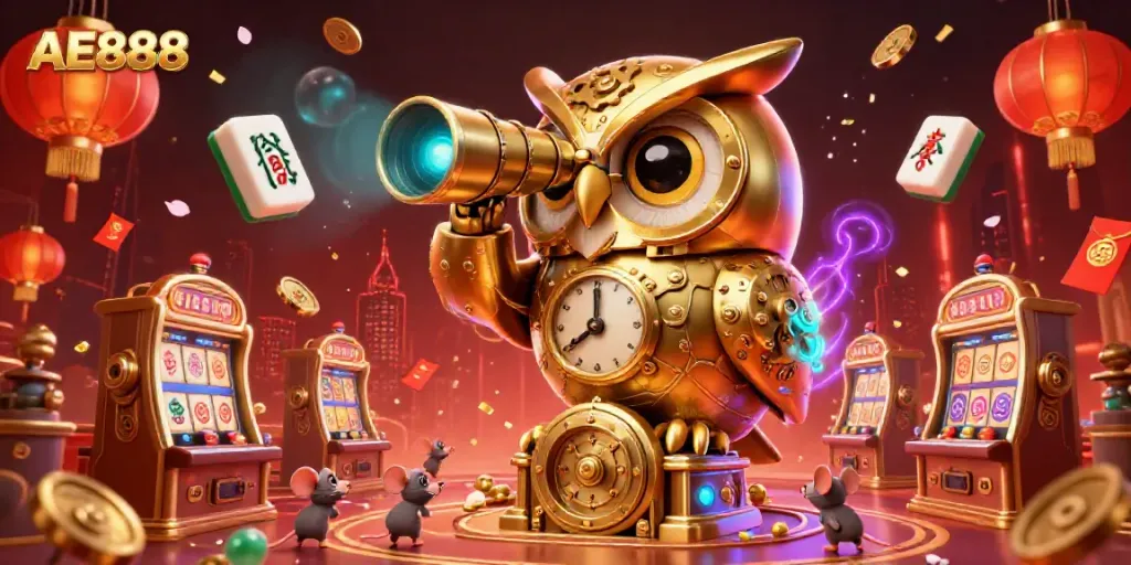 Engage with AE888's thrilling casino atmosphere filled with lively characters and dynamic game elements.