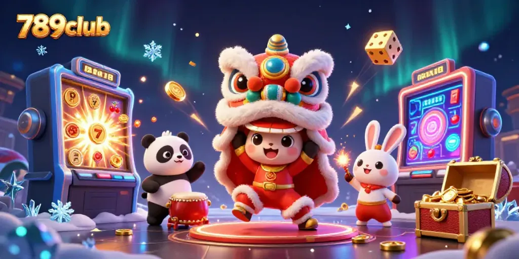 Experience thrilling gameplay at 789club with a vibrant casino scene and lucky symbols.