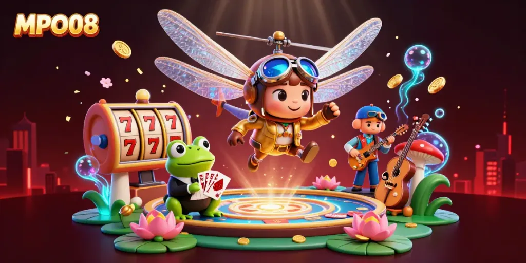 MPO08 platform showcases thrilling slot games amidst dynamic elements for a vibrant casino experience.