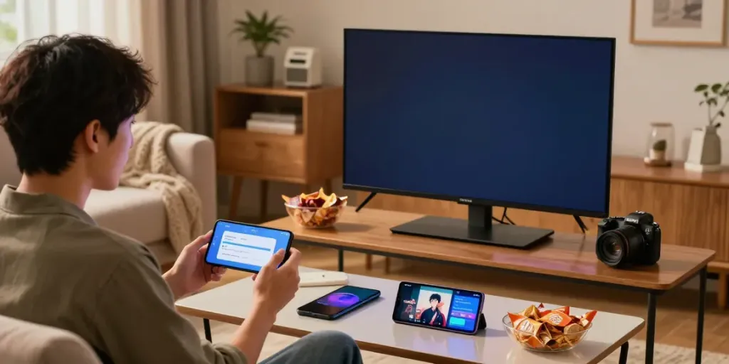 Téléchargement de l'APK Senpai Stream pour regarder des films et séries, ambiance confortable à la maison.