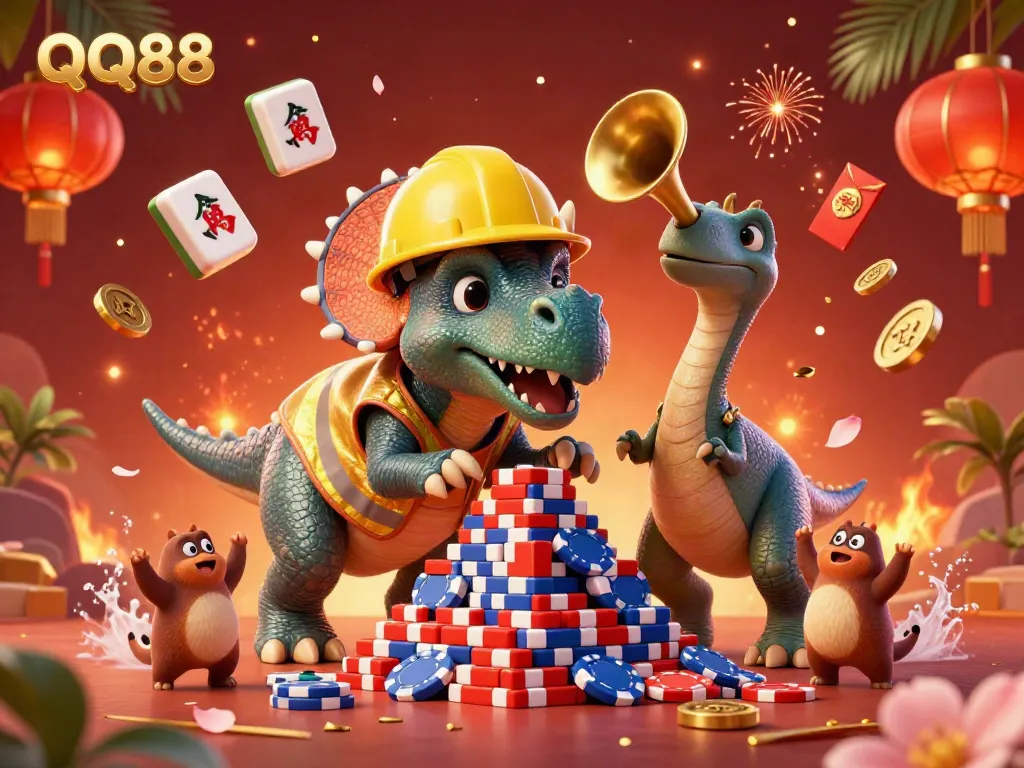 Engage in exciting gaming moments at QQ88 with majestic creatures and festive elements.