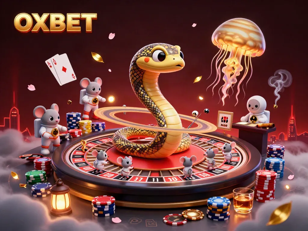 Experience thrilling cosmic gambling with OXBET, where cartoon characters bet on a roulette wheel made of Saturn's rings!