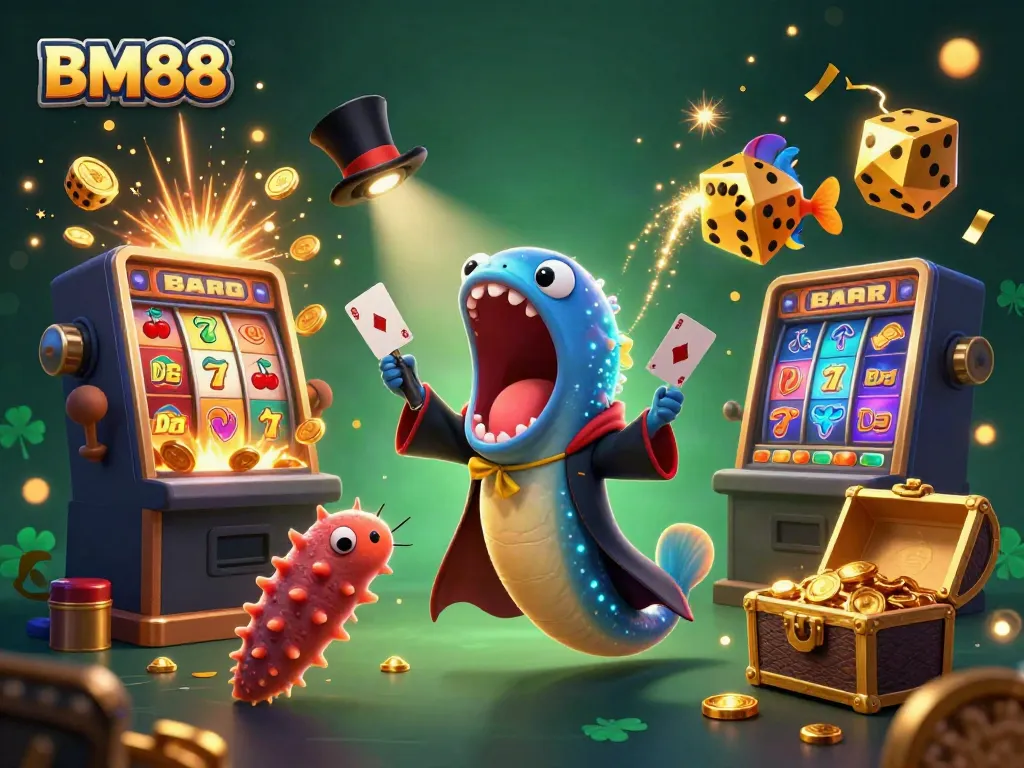 Experience winning thrills at BM88 with a vibrant casino magic show featuring captivating sea creatures.