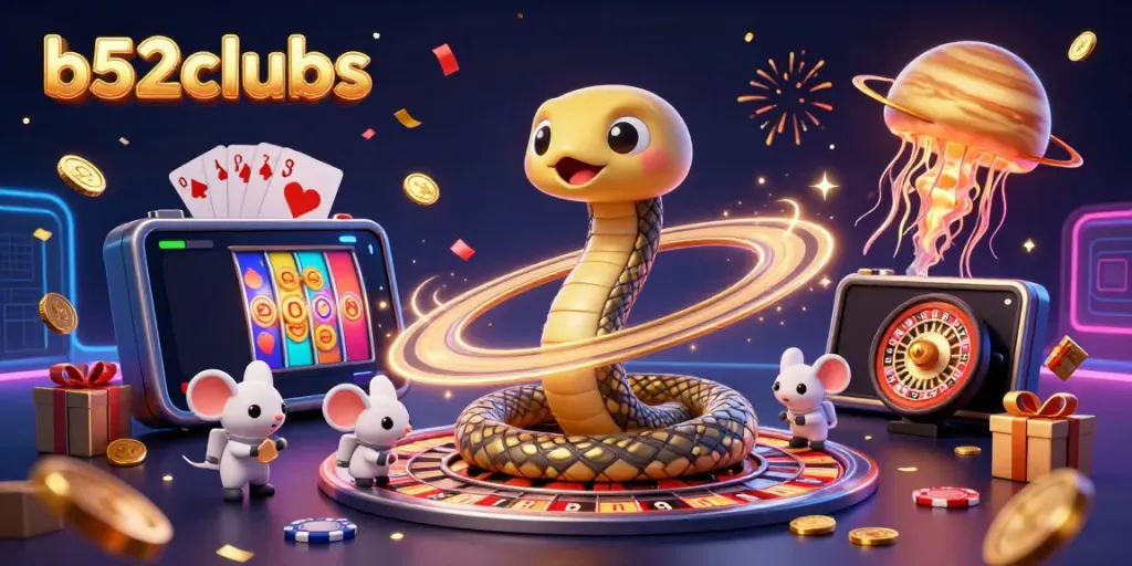 Bet the odds at b52clubs with vibrant 3D space casino action featuring playful elements.