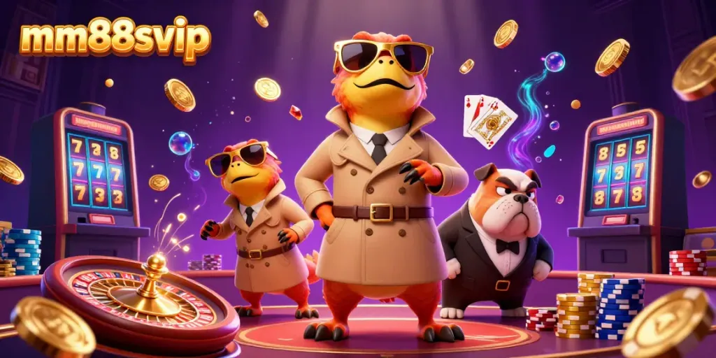 Experience vibrant 3D action at mm88svip with imaginative characters and casino elements.