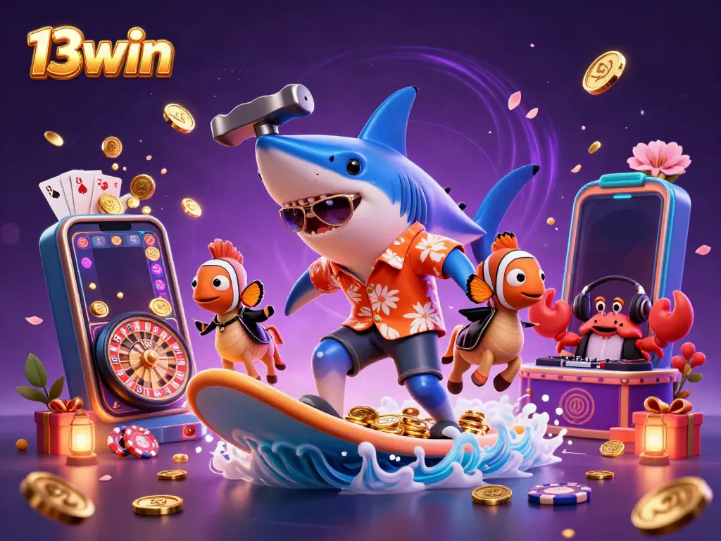 Experience thrilling wins at 13win with a vibrant casino adventure featuring game elements and lively characters.